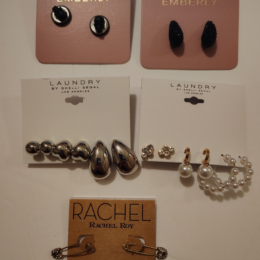 Rachel Rachel Roy Emberly Laundry Earring Bundle Crystals Pearls Studs 41$